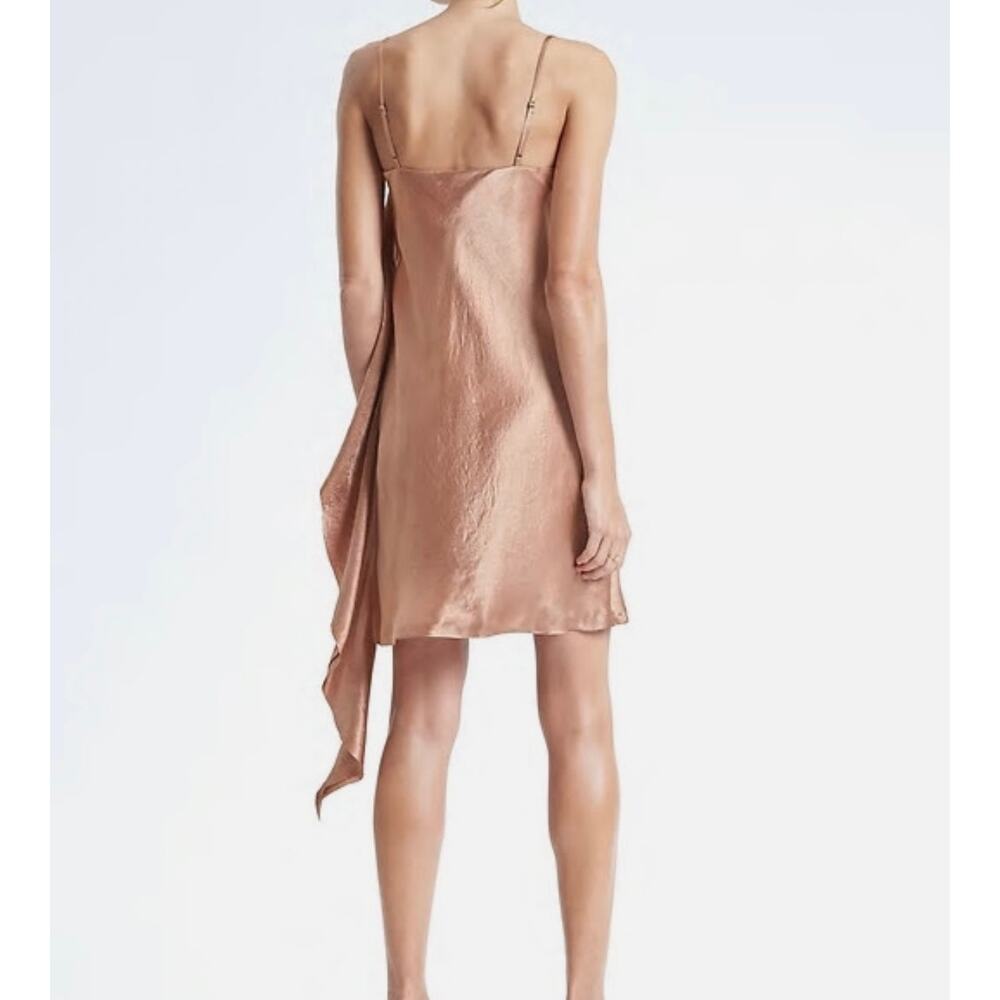 Banana Republic Heritage Collection Blush Side Ruffle Slip Dress Sz XS - Picture 4 of 8